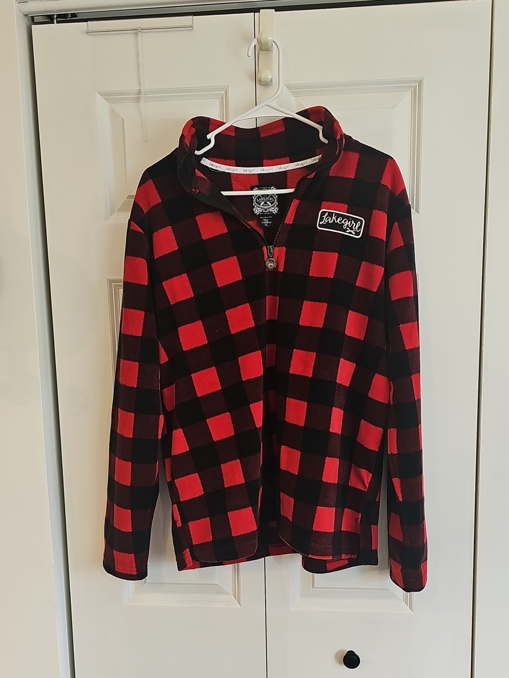 Lakegirl Red & Black Buffalo Plaid Half-Zip Utility Jacket